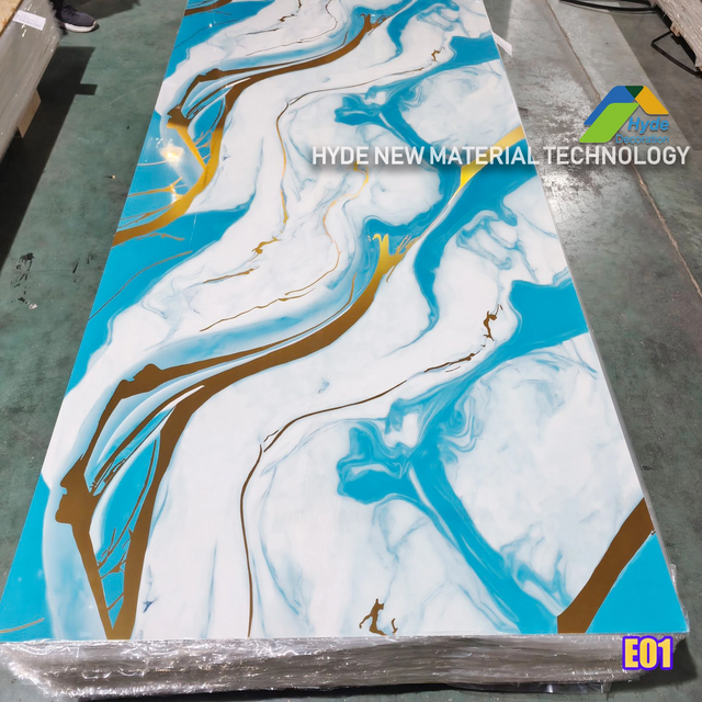 Wholesale 3D Design High Density UV Coated PVC Marble home Indoor decorative Wall Panels Size 1220×2440mm
