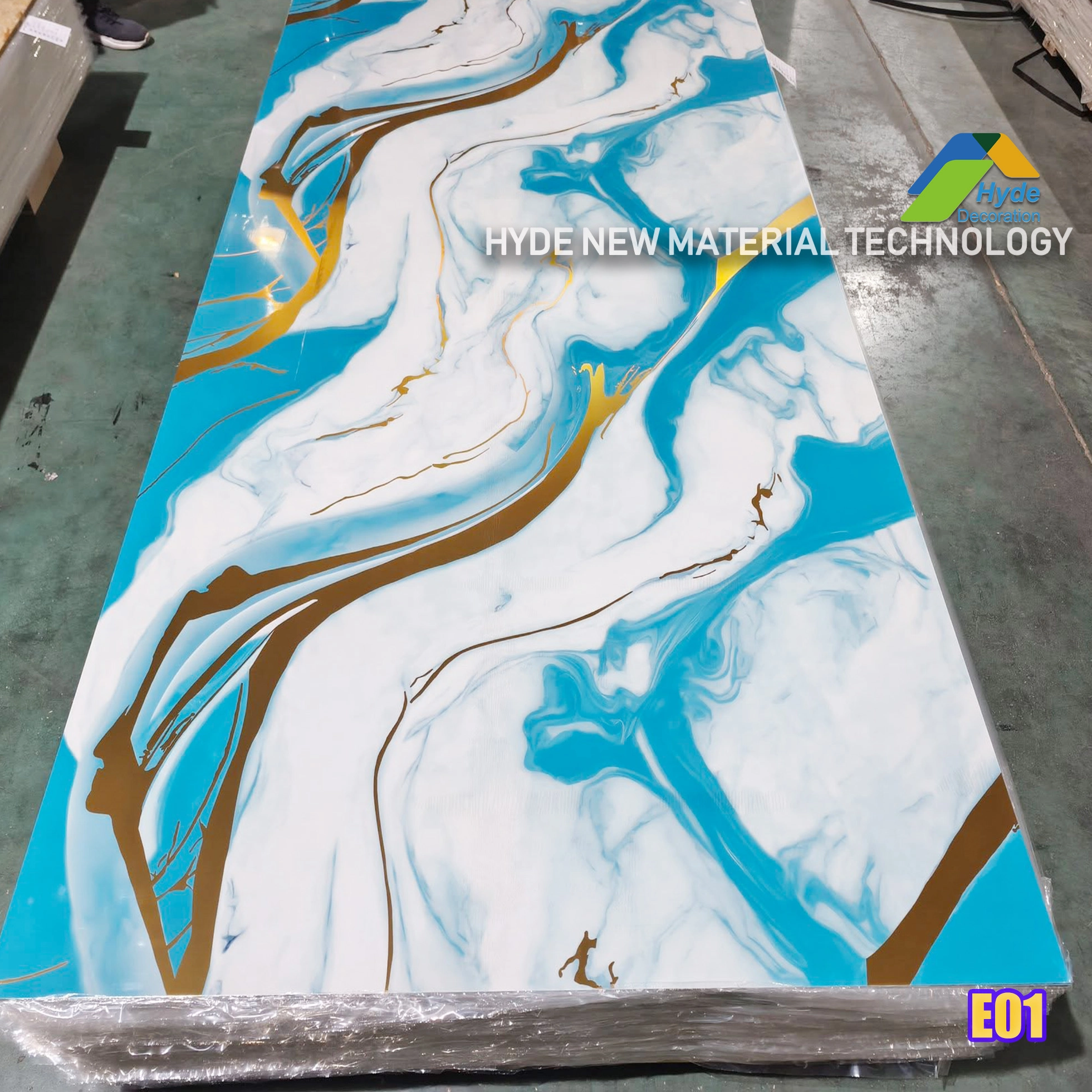 Wholesale 3D Design High Density UV Coated PVC Marble home Indoor decorative Wall Panels Size 1220×2440mm