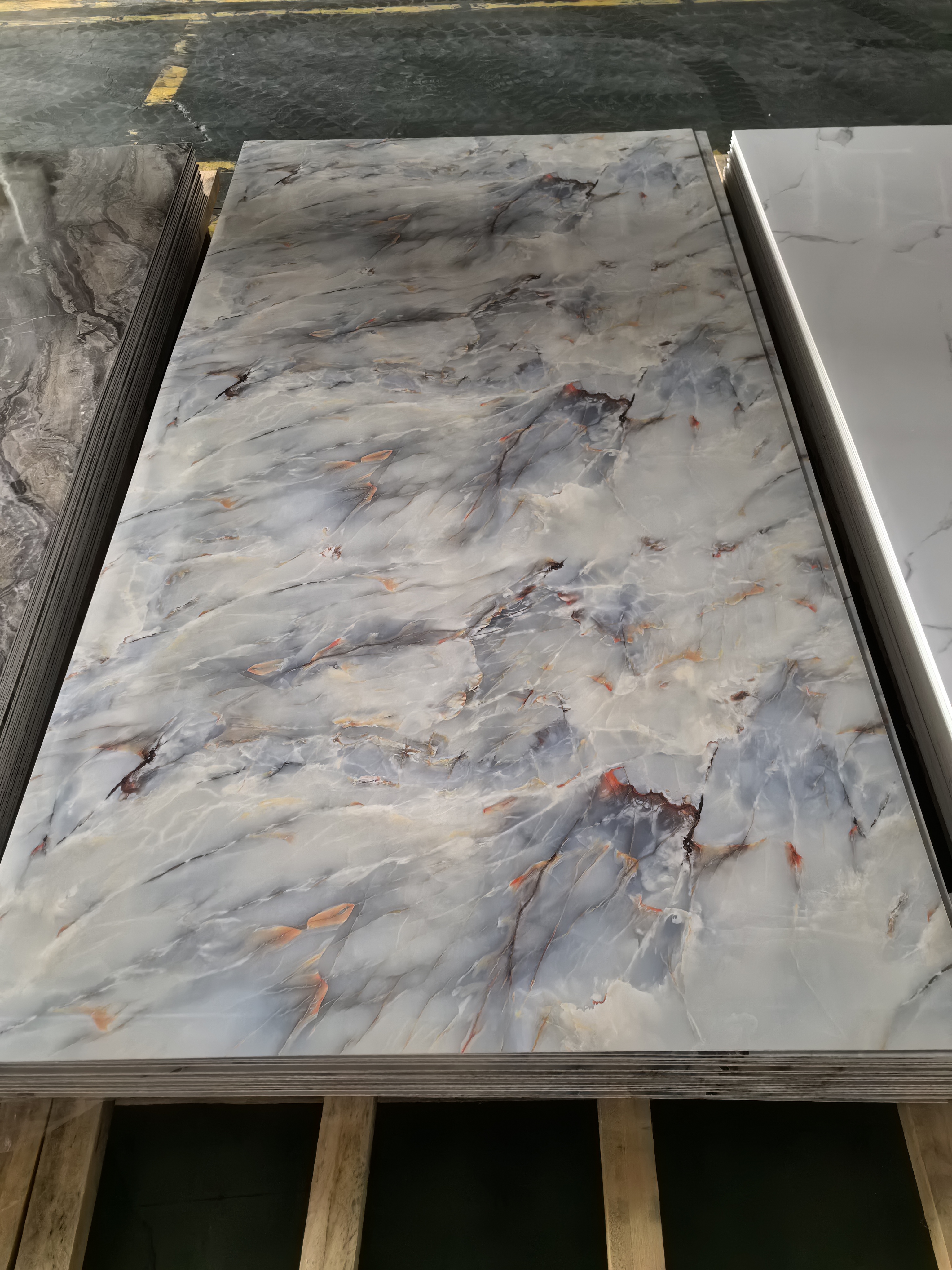 The Popular and Cheap Factory PVC Marble Sheet UV Marble Coated for Decoration Wall Panel