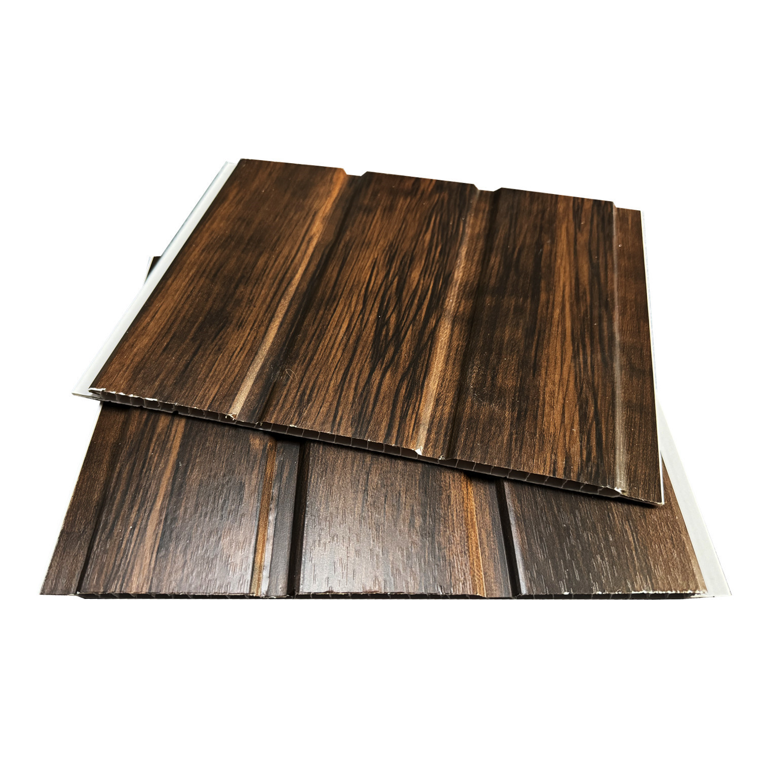 Two Groove 250mm/300mm plastic pvc ceiling strips wood color lamianted surface design