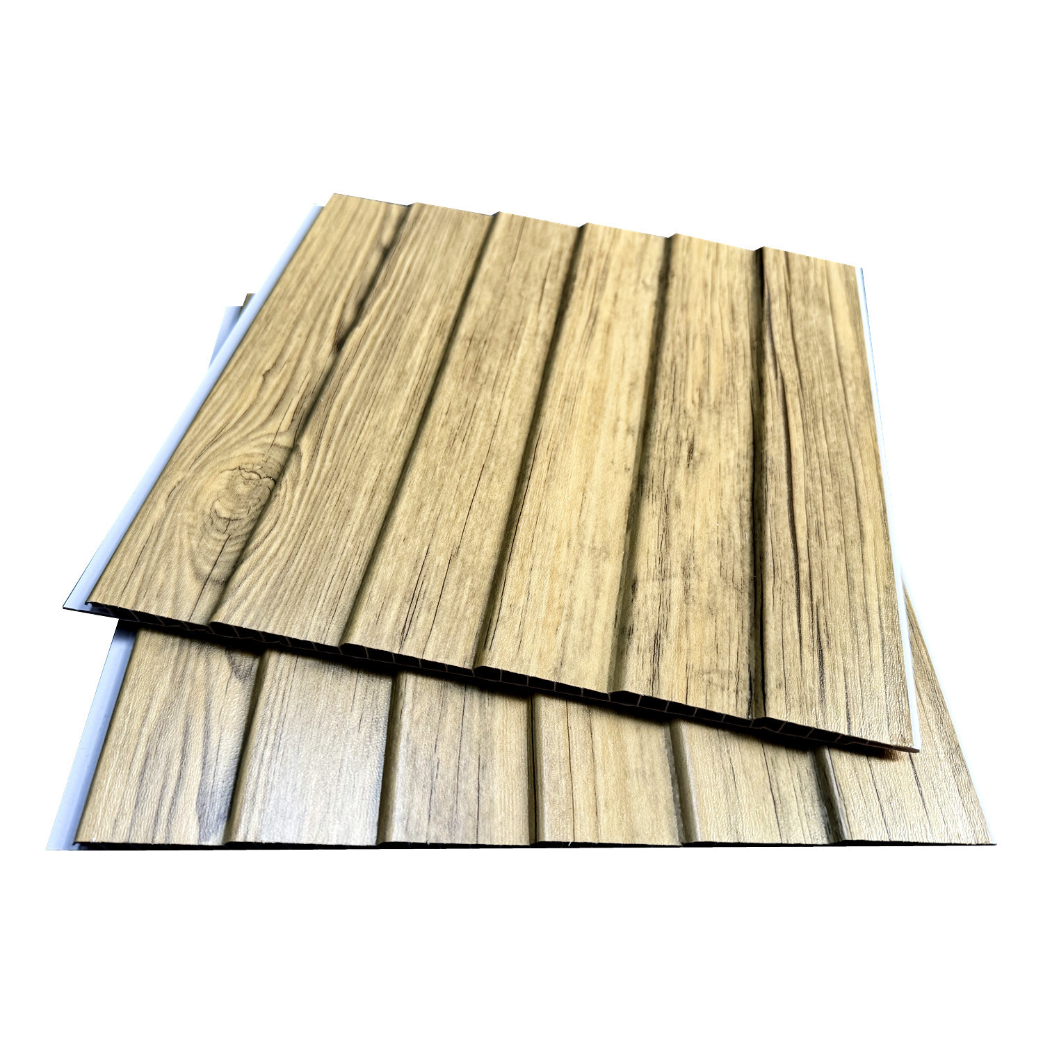 Two Groove 250mm/300mm plastic pvc ceiling strips wood color lamianted surface design