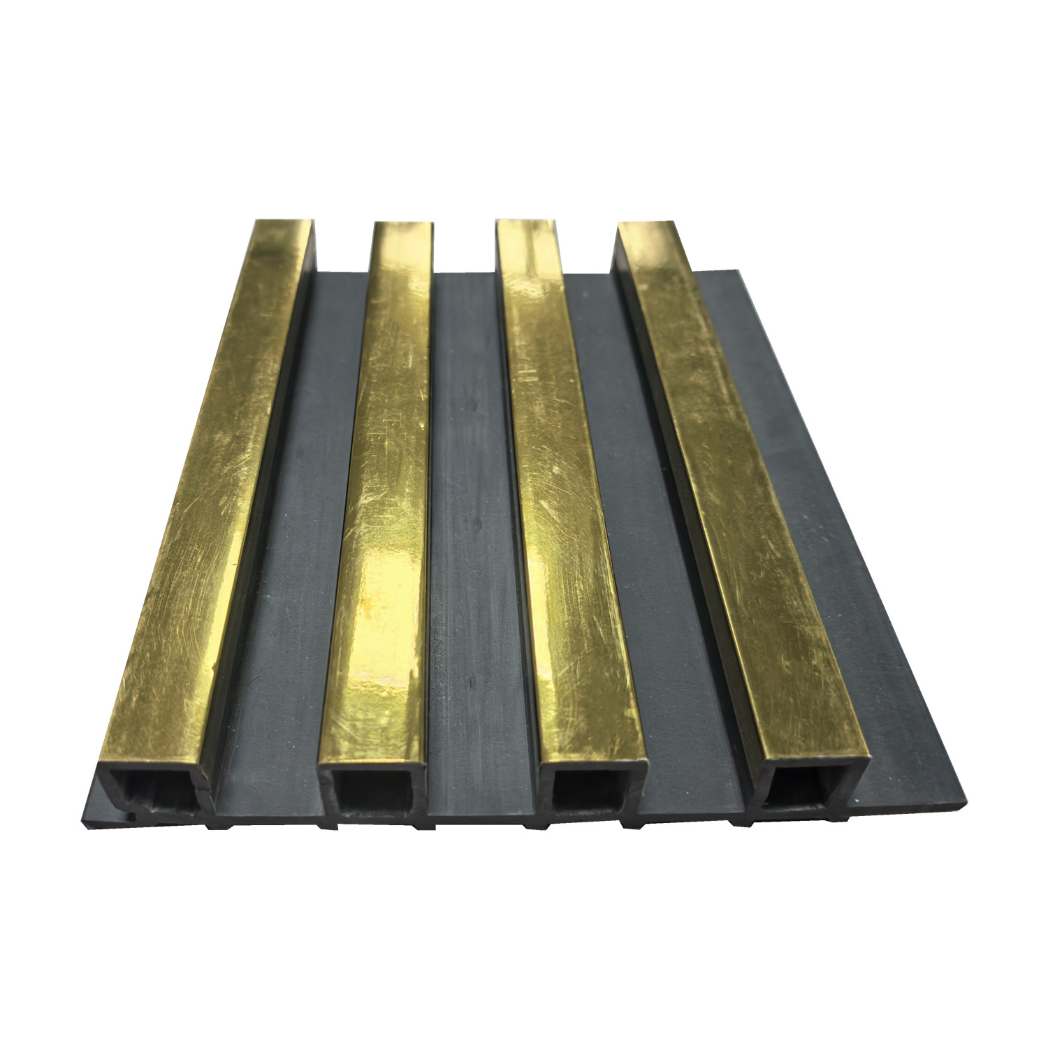 Modern WPC Fluted Panels black basic wall Cladding Interior Plastic Composite Fluted Covering Board