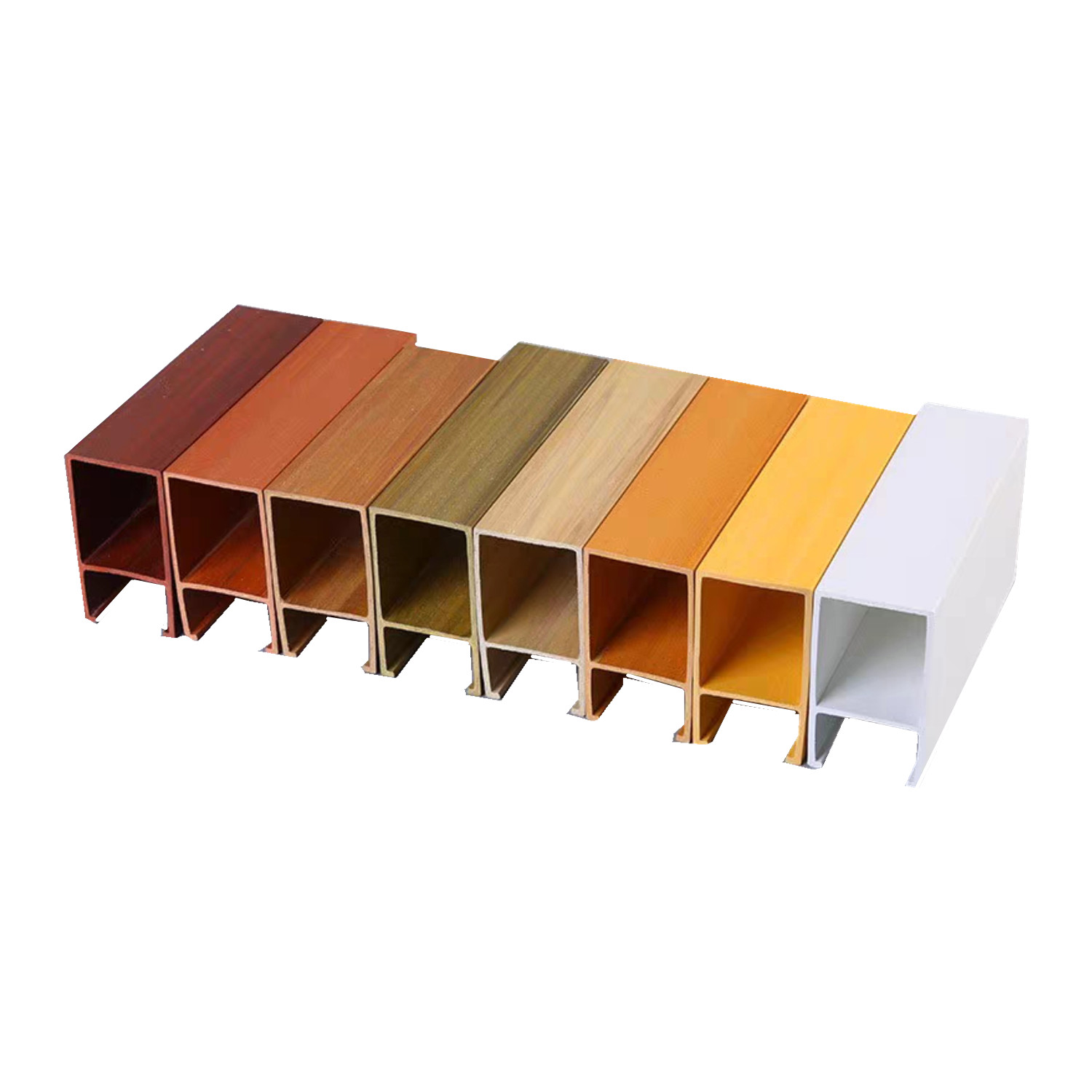 50*90mm drop ceiling WPC Square Tube Column Wooden Partition Wall Ceiling Timber Tube