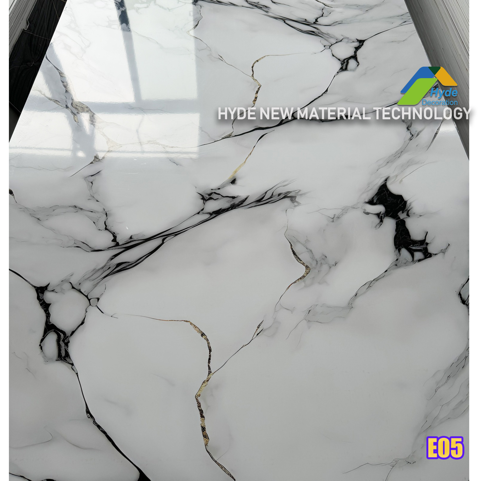 Wholesale 3D Design High Density UV Coated PVC Marble home Indoor decorative Wall Panels Size 1220×2440mm
