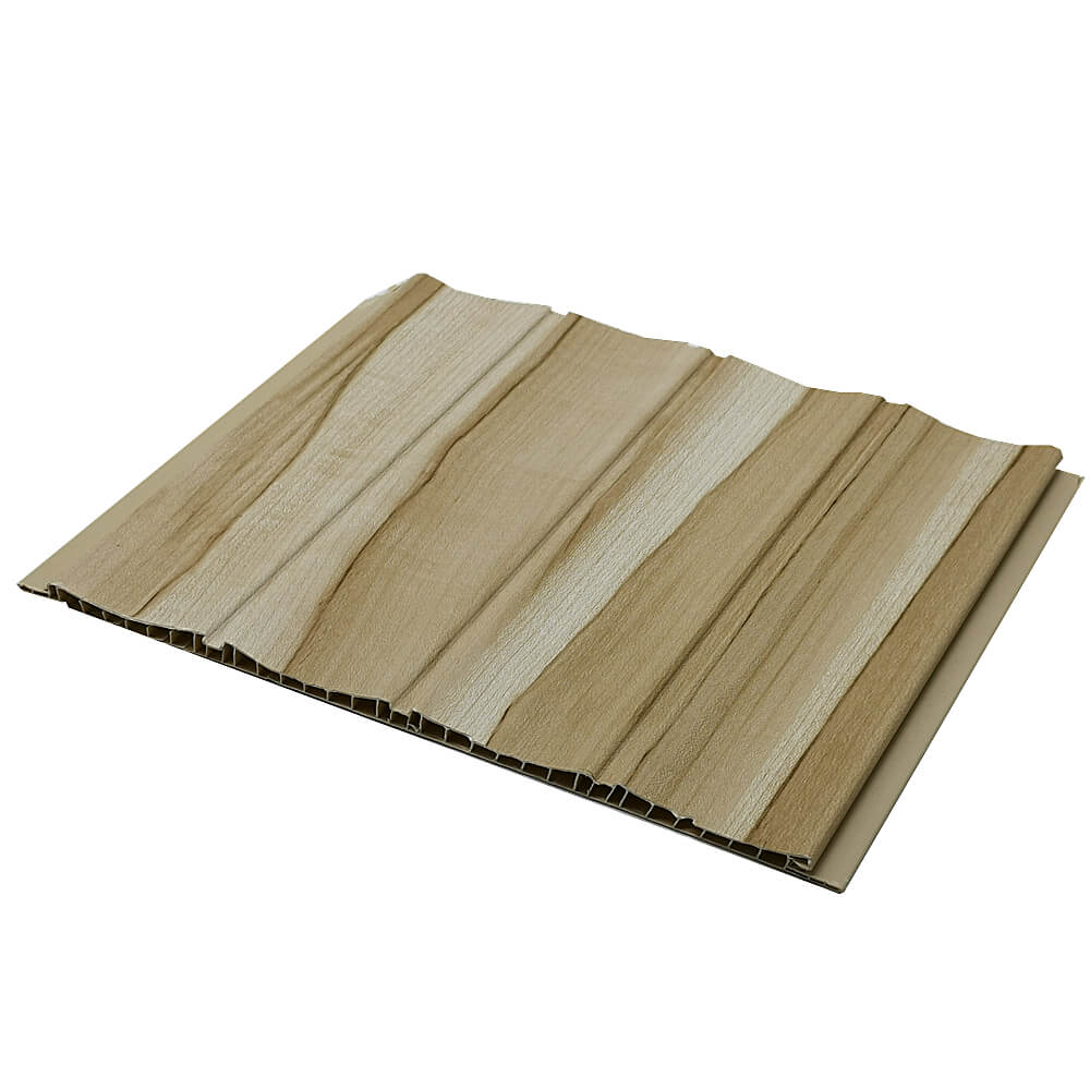 Two Groove 250mm/300mm plastic pvc ceiling strips wood color lamianted surface design