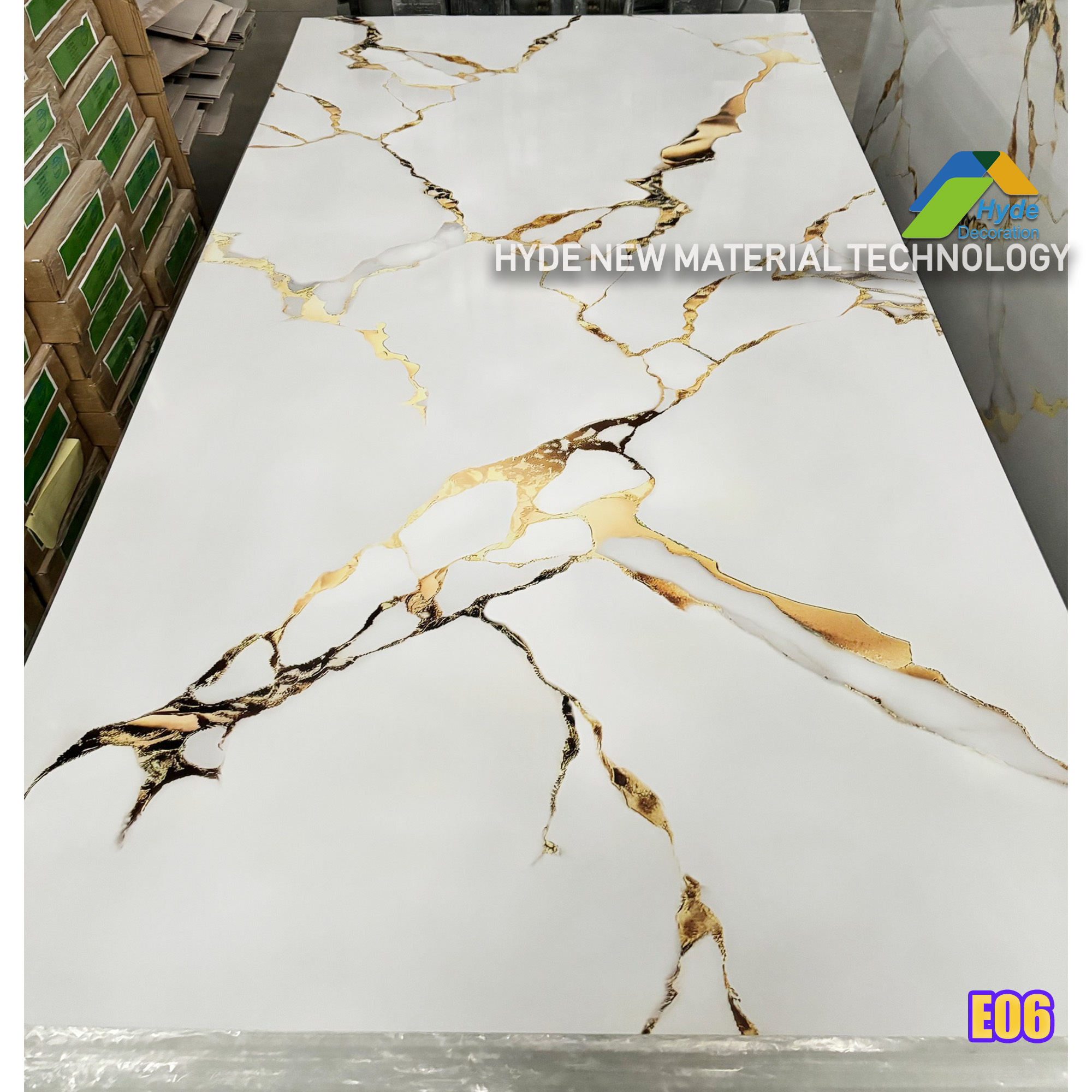 Wholesale 3D Design High Density UV Coated PVC Marble home Indoor decorative Wall Panels Size 1220×2440mm
