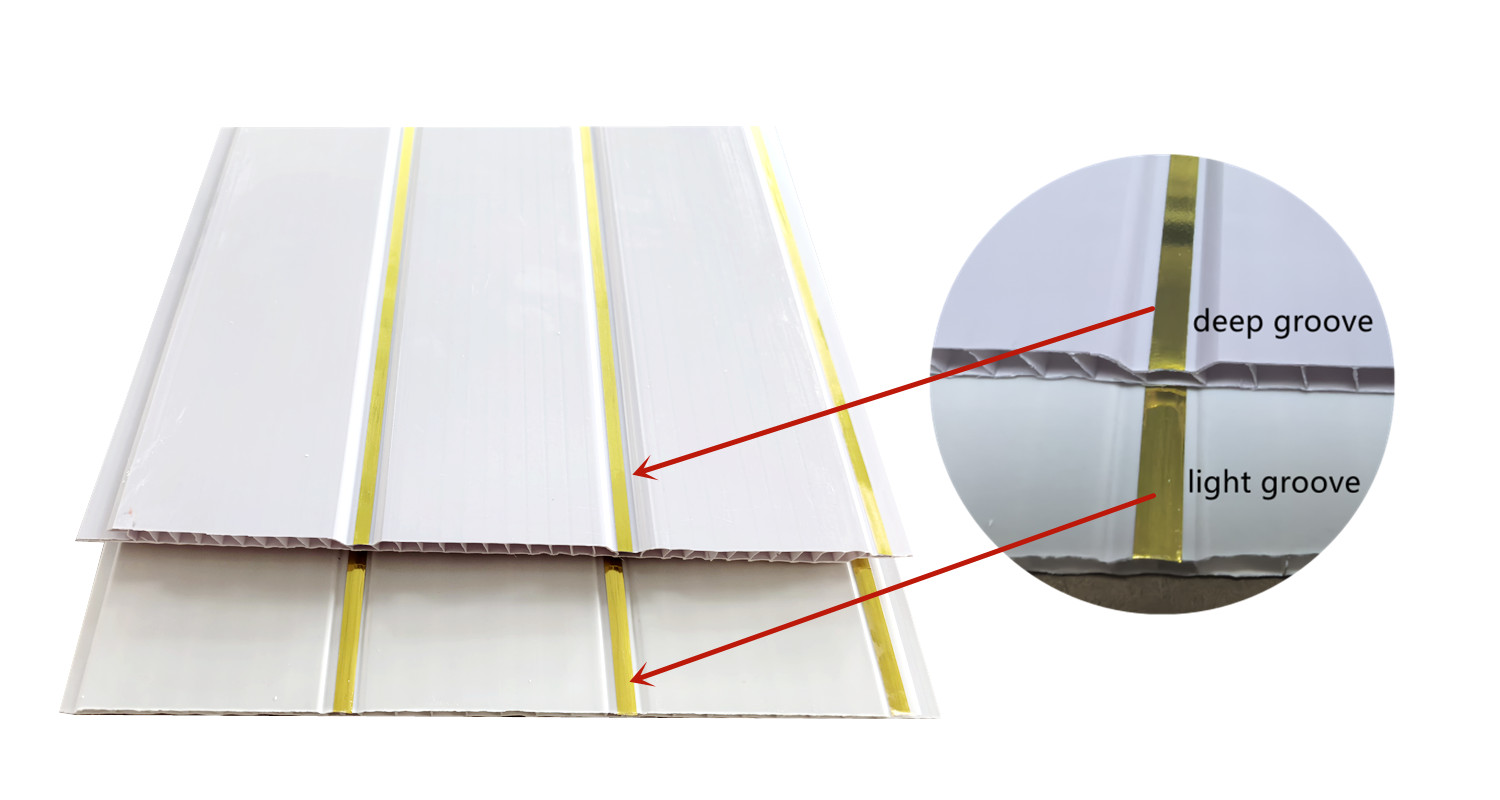 Classic PVC Ceiling Panel | Silver & Golden Lines