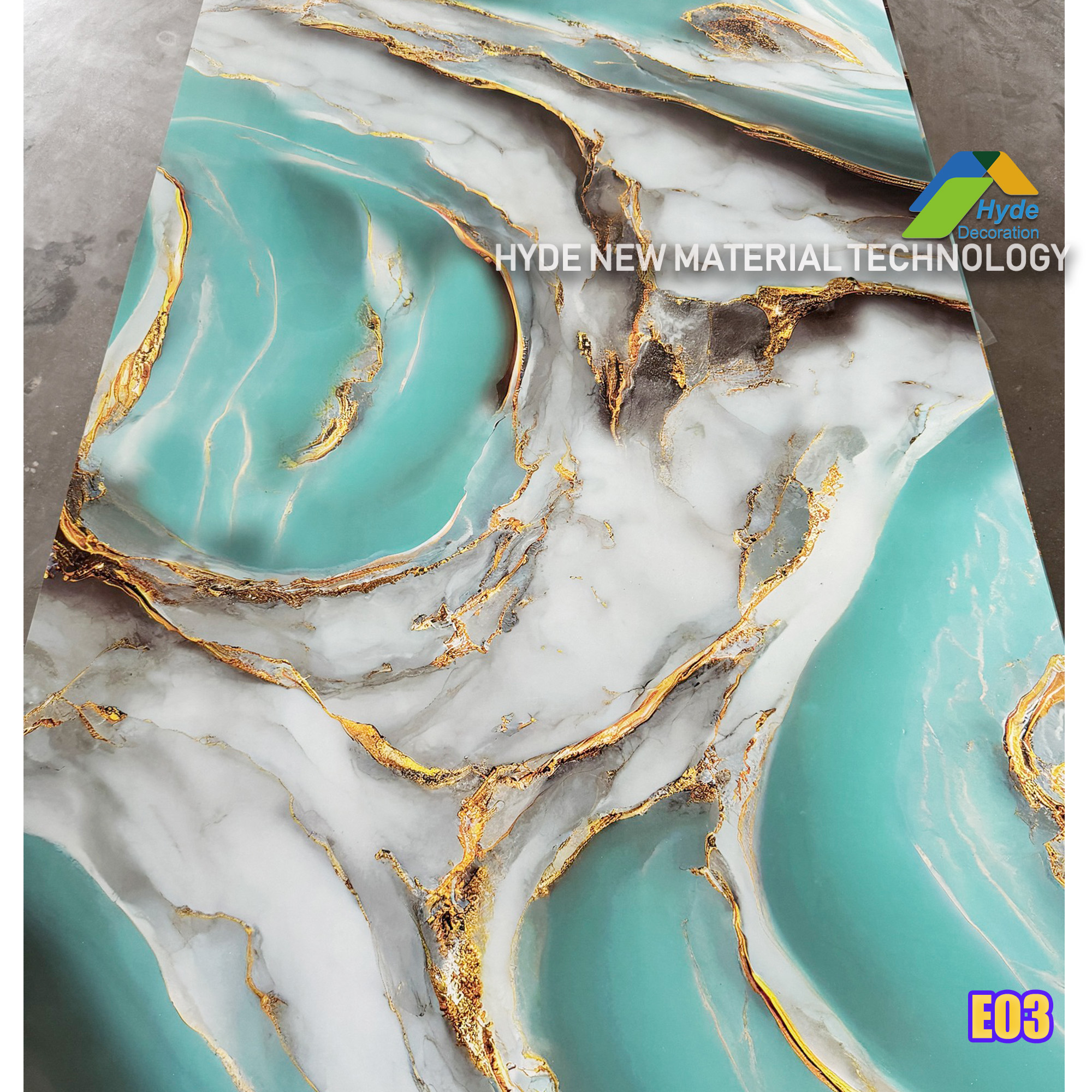 Wholesale 3D Design High Density UV Coated PVC Marble home Indoor decorative Wall Panels Size 1220×2440mm