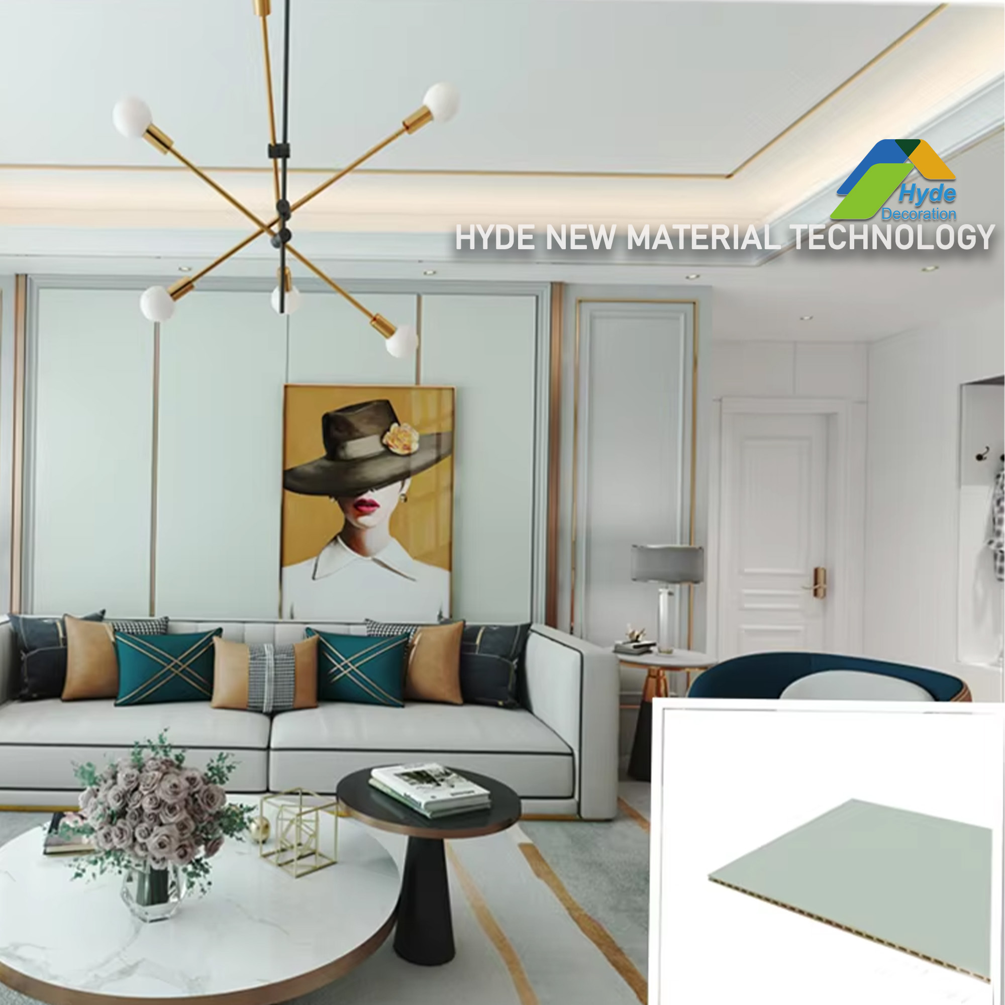 Classic Modern Waterproof Veneer Bamboo Charcoal Wood Panel Colorful WPC Film Wall Cladding Board 