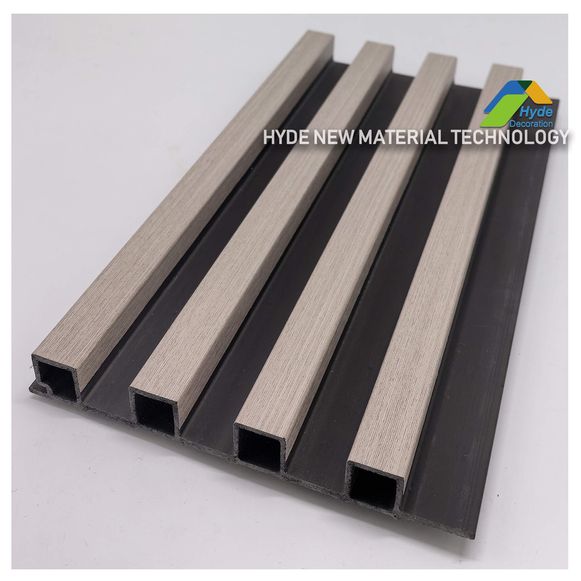 3D Wood Plastic WPC Laminated Indoor Facade Wall Ceiling Cladding Fluted Panel for Interior Decoration