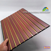 300mm* 8mm pvc fluted /louver panel golden line wood color laminated popular use for ceiling and wall decoration 