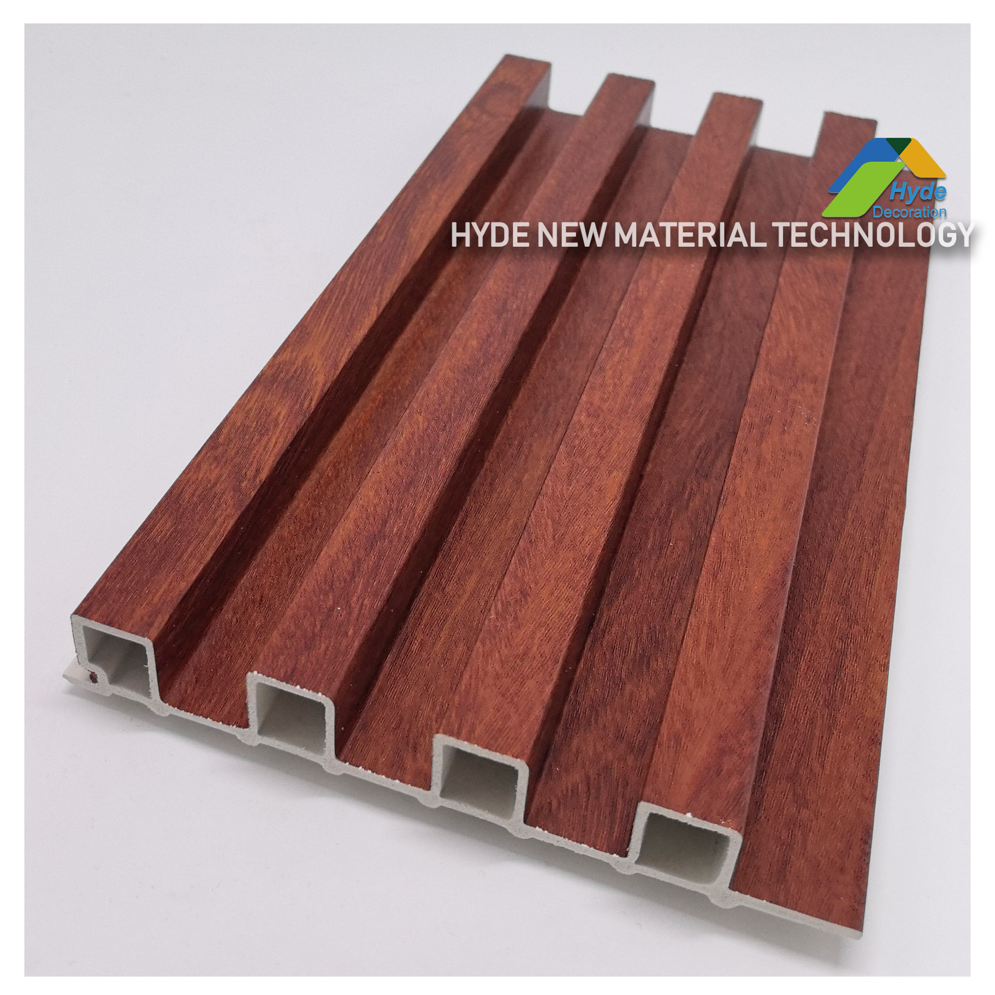 3D Wood Plastic WPC Laminated Indoor Facade Wall Ceiling Cladding Fluted Panel for Interior Decoration