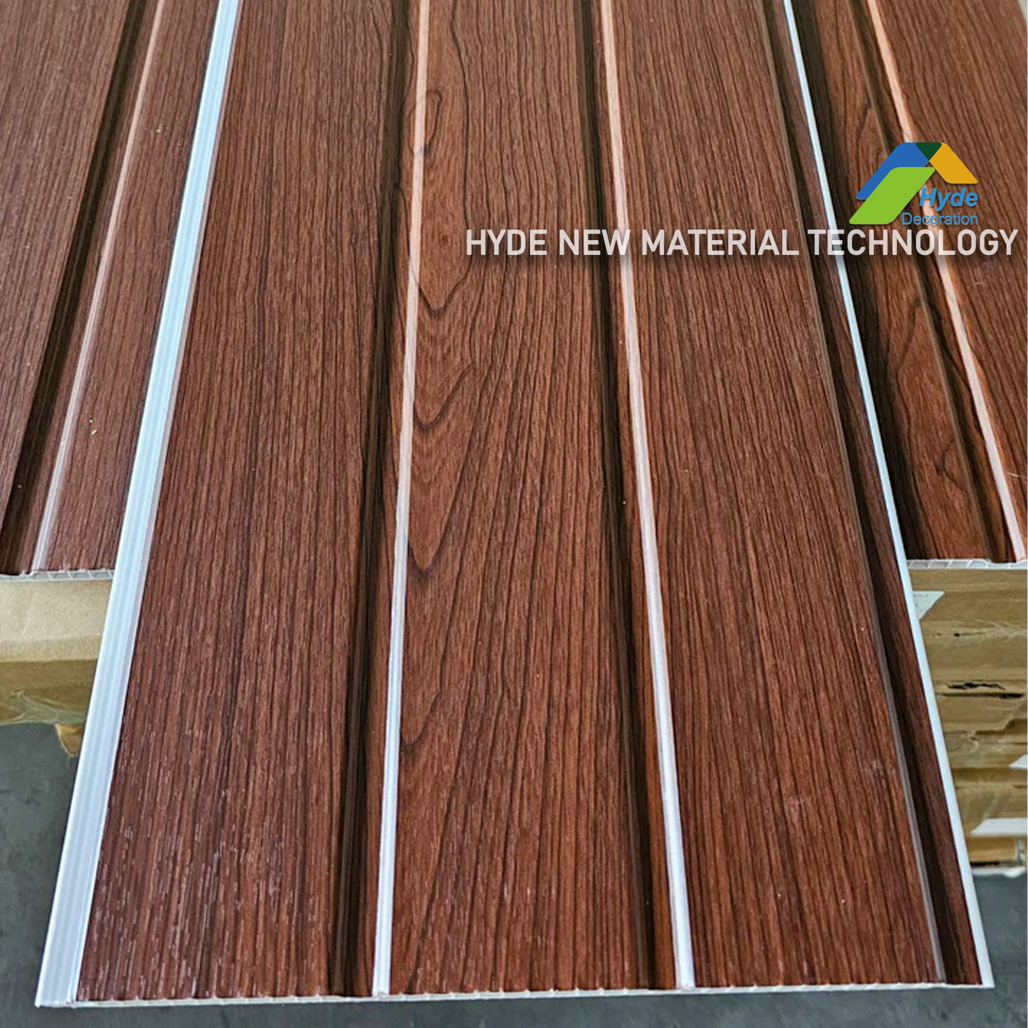300mm Double Groove Laminated Wall Panel Wood Grain Placa De Teto PVC Ceiling for Latin America Home Decoration