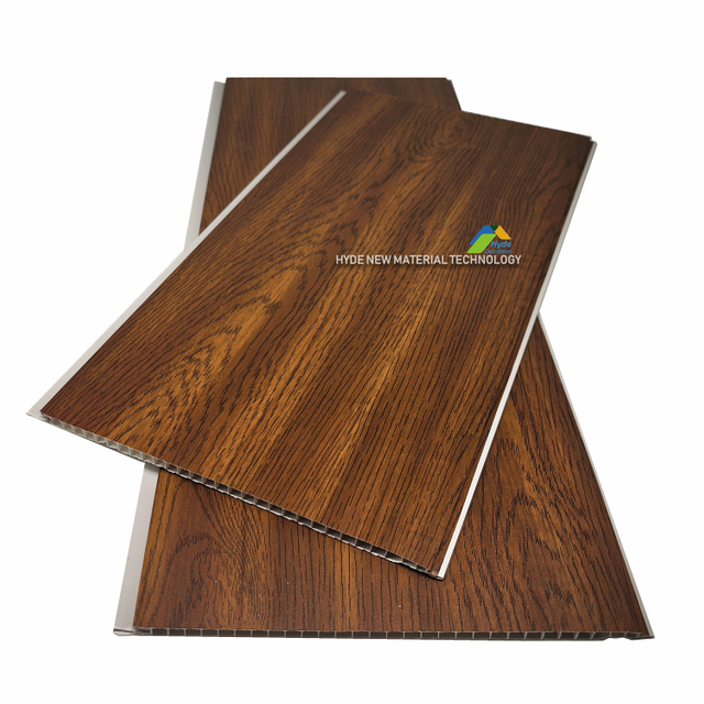 Wood design pvc Machimbre PVC 20cm Ripado PVC para teto laminated popular in Brazil /Paraguay/Costa Roca/Mexcio /Philippines market 