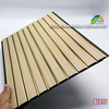 300mm* 8mm pvc fluted /louver panel golden line wood color laminated popular use for ceiling and wall decoration 