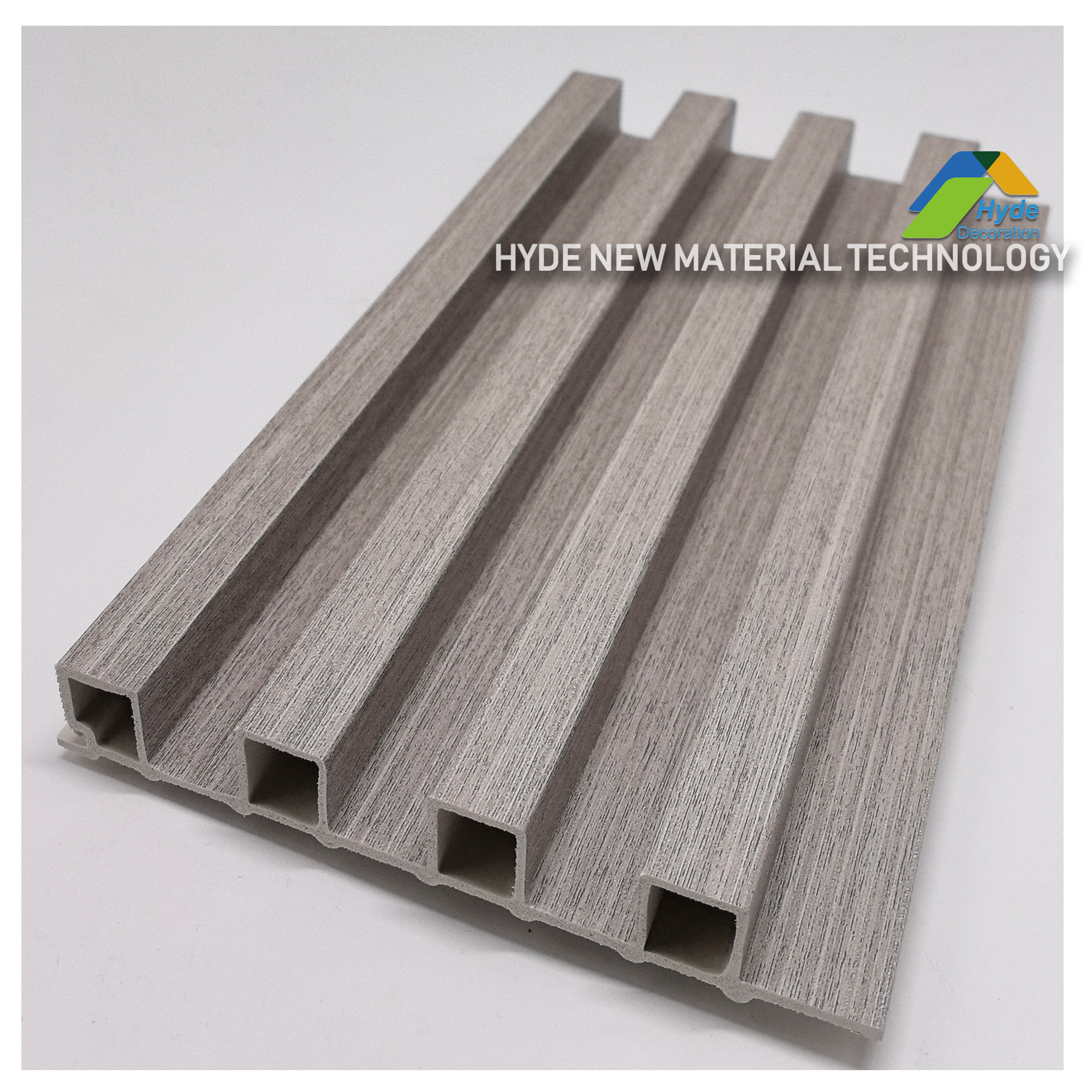 3D Wood Plastic WPC Laminated Indoor Facade Wall Ceiling Cladding Fluted Panel for Interior Decoration