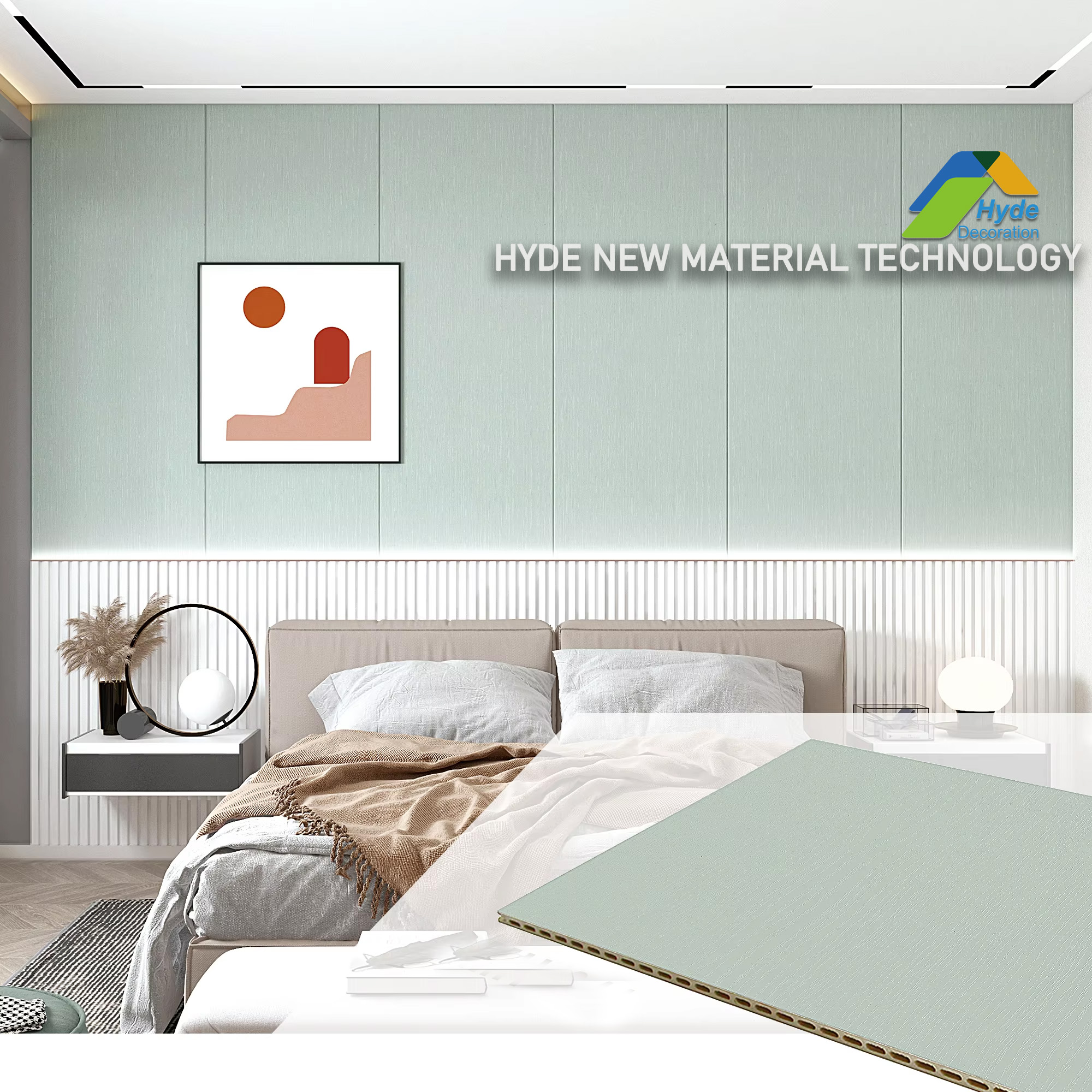 Classic Modern Waterproof Veneer Bamboo Charcoal Wood Panel Colorful WPC Film Wall Cladding Board 
