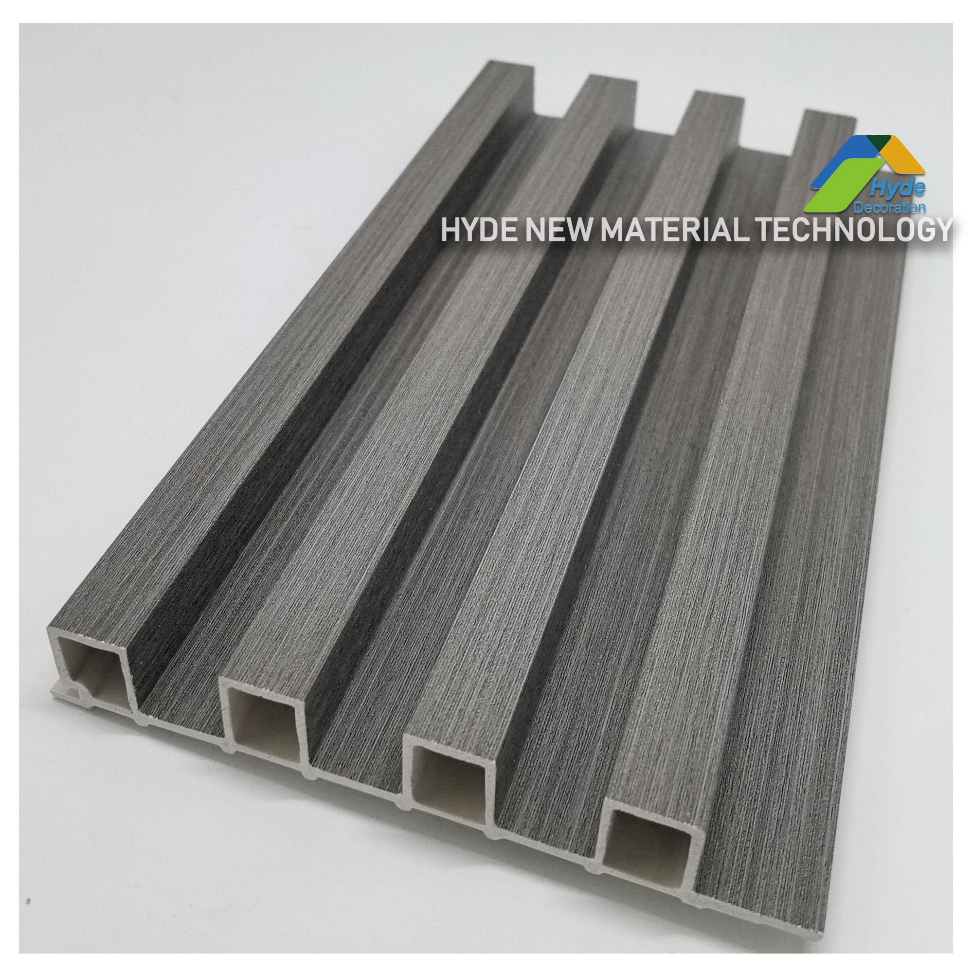 3D Wood Plastic WPC Laminated Indoor Facade Wall Ceiling Cladding Fluted Panel for Interior Decoration