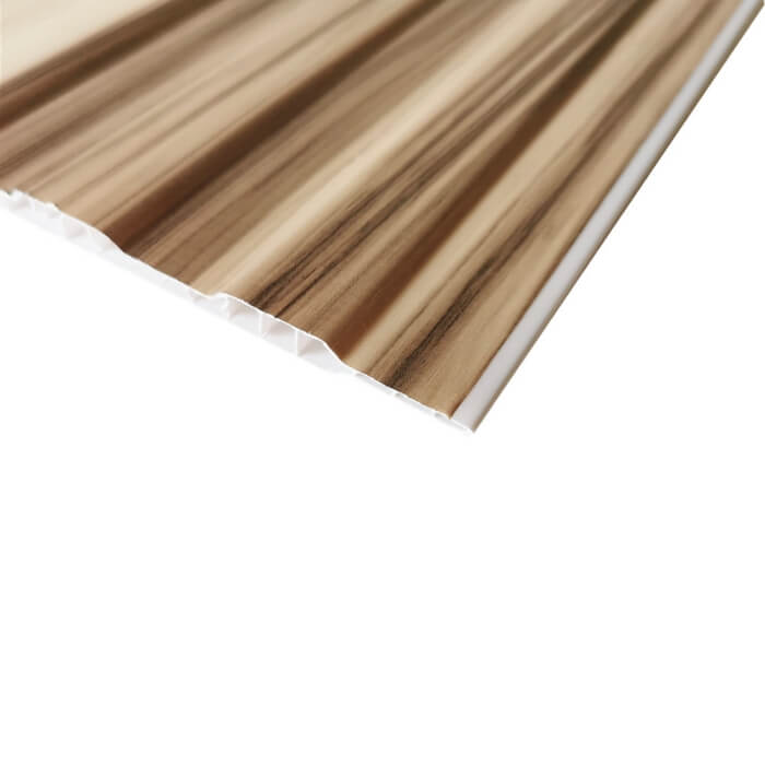 Width 250mm Laminated Pvc Stretch Ceiling Tiles Decorative 3D Wood Color Design