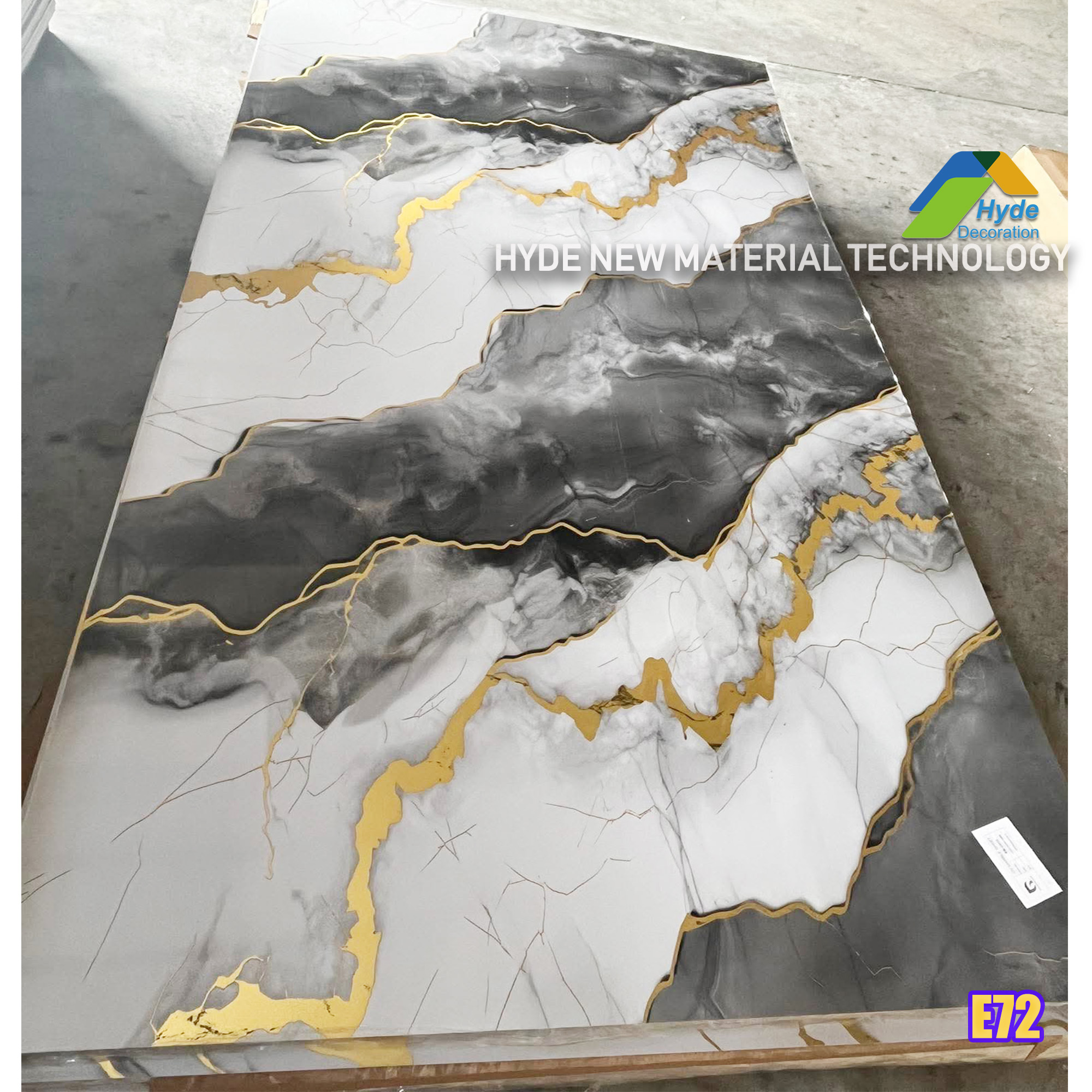 Interior Decorative PVC Marble Board Ceiling Artificial Laminate Gold UV Marble Wall Panels Sheet