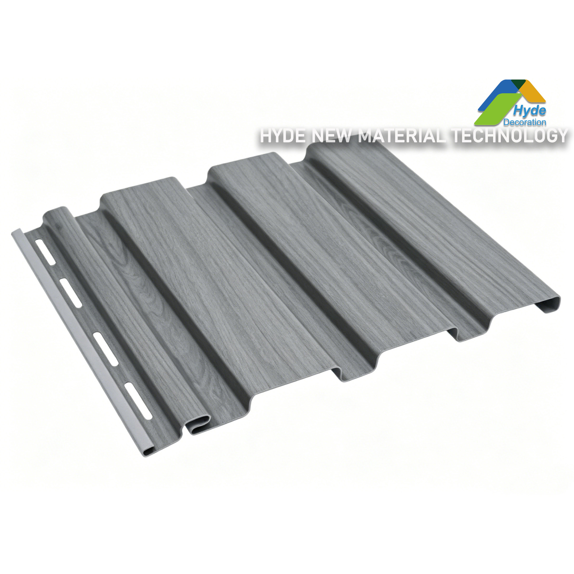China Supply Solid Model Golden Vinyl Oak Exterior Ceiling Cladding Weatherproof PVC Soffit Panel 
