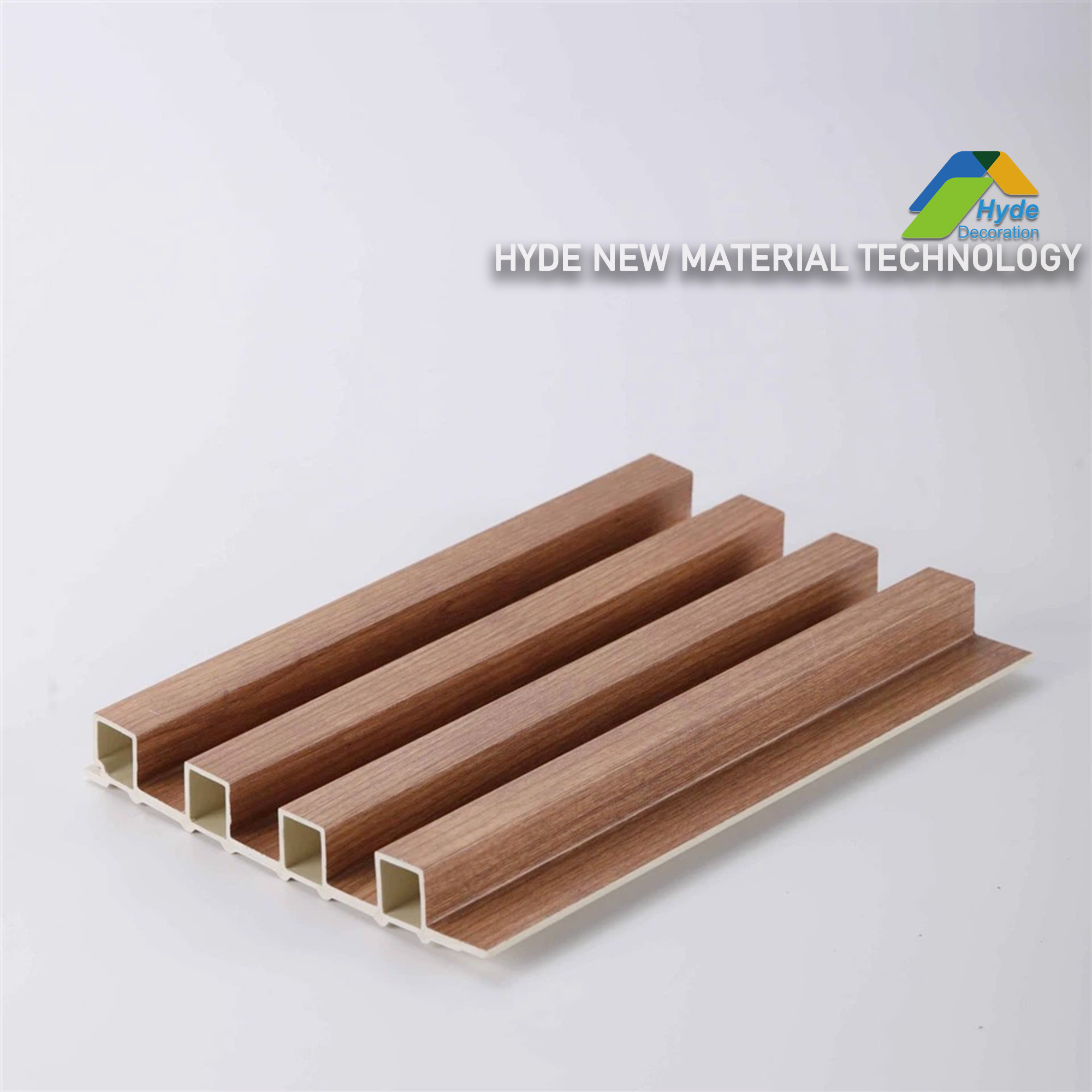 Cost Effective 3D Interior Exterior Cladding Panel Dark Smoky Oak Plastic Fluted WPC Grille Board