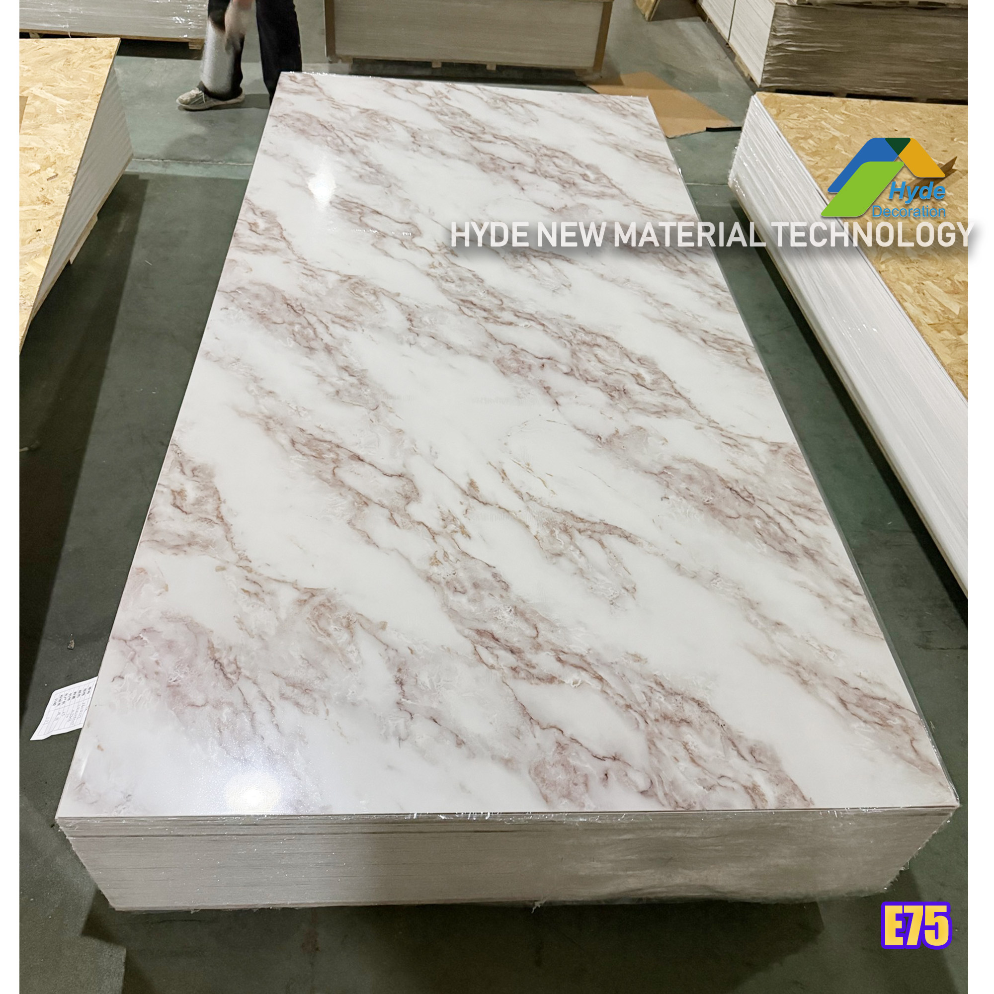 Interior Decorative PVC Marble Board Ceiling Artificial Laminate Gold UV Marble Wall Panels Sheet