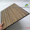 300mm* 8mm pvc fluted /louver panel golden line wood color laminated popular use for ceiling and wall decoration 
