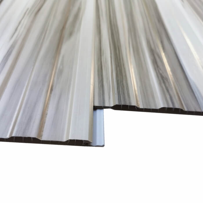 Width 250mm Laminated Pvc Stretch Ceiling Tiles Decorative 3D Wood Color Design