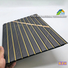 300mm* 8mm pvc fluted /louver panel golden line wood color laminated popular use for ceiling and wall decoration 